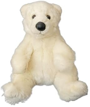 SMJWH Realistisches Eisbär-Plüschtier, sitzend/liegend, weißes Bärenjunges, weiches Kuscheltier, ideales Geburtstags for Erwachsene(22cm)