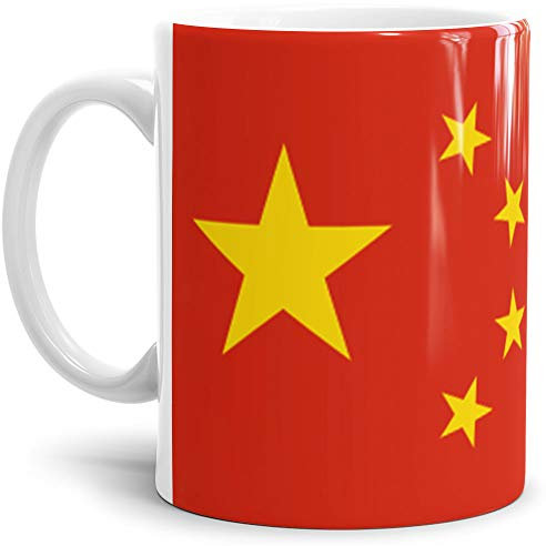 Tassendruck Flaggen-Tasse/Souvenir/Urlaub/Länder-Fahne/Kaffetasse/Mug/Cup - (China, Normal)