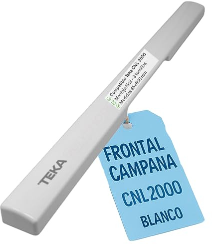 RECAMBIOS DREYMA Frontal Campana Extractora Compatible con Teka CNL 2000 CNL 1000 Blanco 45x600 mm Repuesto Original Sustitución Directa Ref. 61801188 Ajuste Milimétrico Pieza Técnica