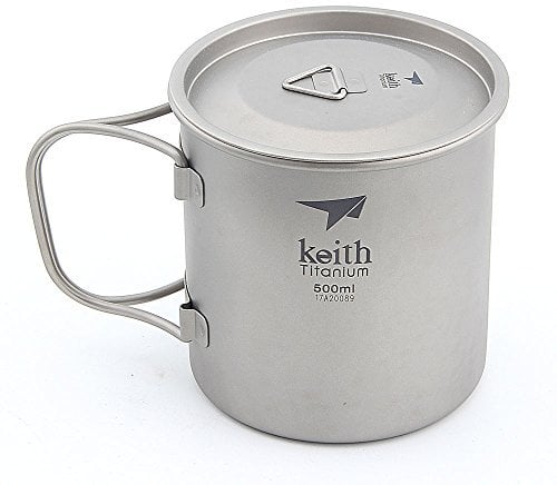 Keith 300 ml / 900 ml Titan Tasse Outdoor Geschirr Camping Reisen Faltbare Griff Tasse (500ml)