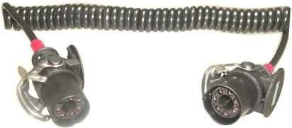 Effebi Spirale Elettrica EBS mt. 4,5 con Spine 7 Poli per Rimorchio, Autocarro, Motrice, Camion