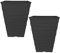 Muddy Hands 2 x 30 Litre Black Large Plastic Plant Pots Outdoor Garden Tall Square Flower Tree Planters