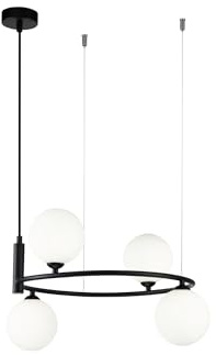 MAYTONI DECORATIVE LIGHTING Extravagante moderne Hängeleuchte, ungewöhnliche Form des Schirms, Gestell aus schwarzem Metall, für Wohnzimmer, Esszimmer, Küche, Café, Restaurant, 4-flammig exkl. 4 x G9 25W 230V IP20