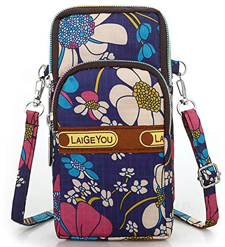 Brassard sport plein air Sweat-proof Running Armbag Cross-body épaule Casual Wallet Purse Gym Fitness Téléphone portable Porte-clé pour iPhone 13 Pro/12 Pro/Xs Max,Galaxy S10,Huawei P30 Pro(Fleur#1)