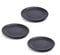 Mengbaobao Set of 3 Black 6 Inch Melamine Ware Dinner Plates Appetizer Dishes Dinnerware