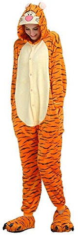 ZKomoL Animali Pigiama Kigurumi Onesie Unisex per Adulti per Feste e Cosplay Costume (L, Jump Tiger)