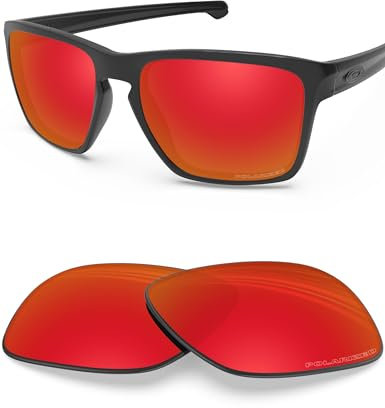 BlazerBuck Verres de rechange polarisés anti-sel pour Oakley Sliver XL OO9341 - Rouge feu