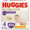 Huggies Extra Care Nappy Size 4 (9-14 kg), 4 Packs of 26 Nappies - 4280g