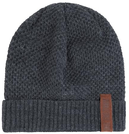 KNIT FACTORY - Jazz Mütze - Strickmütze für Damen und Herren - Beanie - Herbst & Winter Essentials - Zeitloses Mode-Accessoire - Wintermütze mit Wolle - Hochwertige Qualität - Anthrazit
