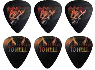 Perri's Leathers Ltd. - Motion Guitar Picks - AC/DC - Highway to Hell - Official Licensed Product - 6 Pack - MADE in CANADA.