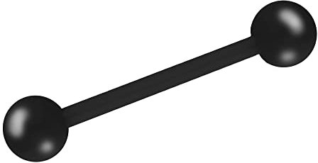 Treuheld® Piercing Stab aus Kunststoff | Farbe: Schwarz | Größe: 1,6mm x 10mm (Kugeln: 4mm)