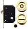 Sliding Pocket Door Bathroom Privacy Lock Set (Polished Brass)