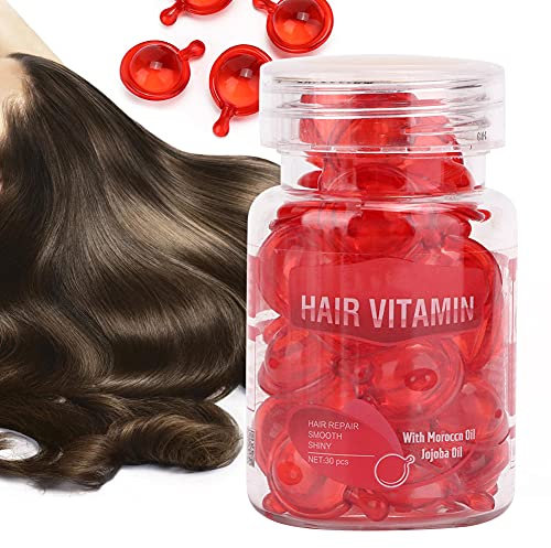 Kapseln für die Haarpflege,Haarbehandlungsserum, Verbessert Den Trockenheits und Frizz Effekt Haarpflege Vitaminkapseln Feuchtigkeitsspendende Anti Frizz Reparatur von Haarschäden Ätherisches(rot)