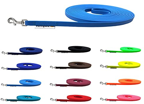 Schleppleine Biothane Hundeleine kleine Hunde 9mm 3m / 5m / 10m / 15m Hundeleine Biothane (3m OHNE Handschlaufe, Hellblau)