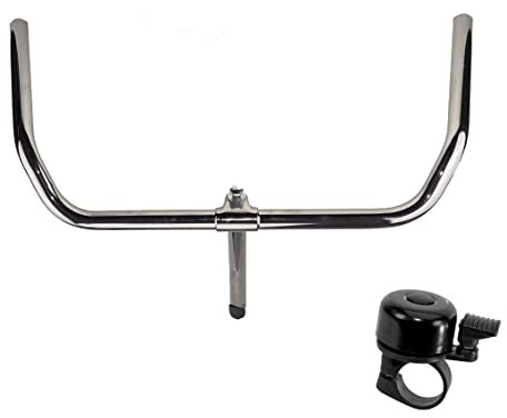 Fahrradlenker Englisch B Bügelbreite 620 mm Stahl verchromt Lenker inkl. 1 x Fahrradklingel