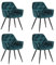 JYMTOM Esszimmerstühle mit dickem Samtstoff gepolsterter Sitz, Metallbeinen, Armlehnen und Rückenlehne Eckstuhl für Lounge Wohnzimmer(blaugrün,4)