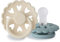 FRIGG Fairytale Schnuller 2 Packung | Silikon Schnuller | BPA-Frei | Hergestellt in Dänemark | Symmetrischer Sauger in Kirschform| (Cream/Stone Blue, Größe 1 (0-6 Monate))