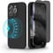 pcgaga Designed for iPhone 14 Pro Case with MagSafe, Silicone and 2 Tempered Glass Screen Protector (1 Privacy & 1 Clear), Full Camera Protection with Microfiber Lining, 6.1 inch, Midnight Black