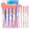 XMOSNZ Pinselset Makeup 10 Stück Cryatal Make Up Pinsel Set Highlighter, Foundation-Pinsel Für Flüssiges Make Up Schminkpinsel Set, Make Up Pinsel Set Professionelle Schminke (Geschenkbox, Rosa)