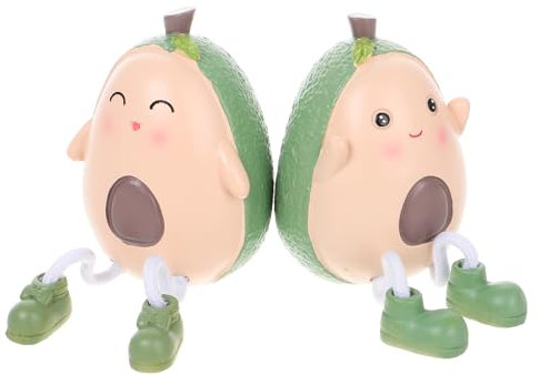 2 Stück Avocadodekoration zum Aufhängen Cartoon Harz Avocado Ornamente