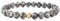 Akitsune Globae Perlen-Armband | Armschmuck Damen Herren Onyx Lavastein - Marmor Grau - 20cm