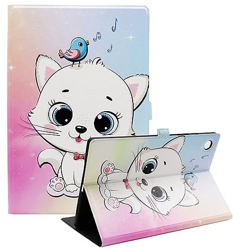 Bbjjkkz Samsung Galaxy Tab A8 Case for 10.5 Inch Tablet SM-X200 SM-X205 SM-X207, Slim Fit Lightweight Pattern Tablet Case Cover for Galaxy Tab A8 10.5 2021 with Auto Wake/Sleep, Cute Cat