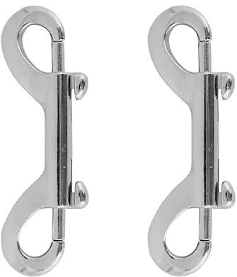2Pcs Zinc Alloy Double End Clip Dog Lead Clips Durable Double Ended Bolt Snap Hooks Safety Zinc Alloy Double End Clip for Dog Leash Key Chain