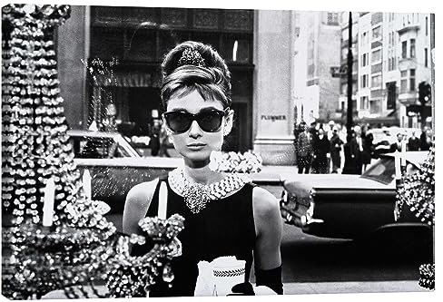 Posterlounge Breakfast at Tiffany's Leinwandbild von Celebrity Collection 90 x 60 cm Schwarz-Weiß Wandbilder Wanddeko