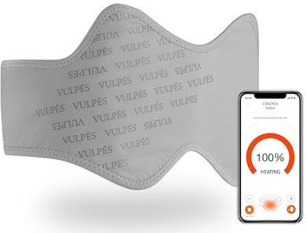 Vulpés HeatBelt PRO – Intelligenter Wärmegürtel für Rücken, Nieren und Becken | Organisches Bambus Material | Smartphone Steuerung | 5.000 mAh PowerBank | Entwickelt in Deutschland