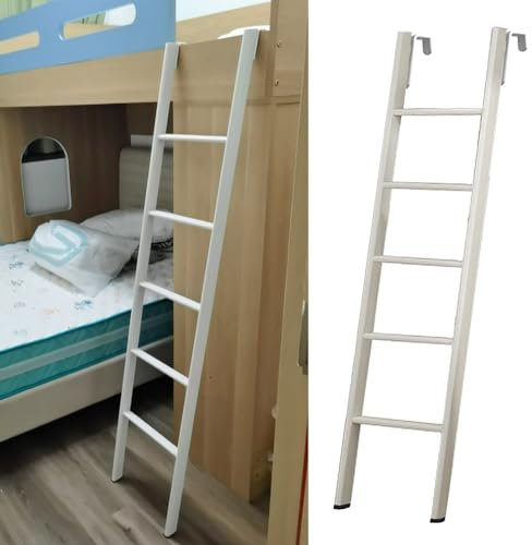 Scaletta Letto a Castello Scala per Letto a Castello a Pavimento Regolabile, Camper Loft Dormitorio a Castello Scale da Arrampicata con Ganci, Solo Scaletta Doppia Corta Sostituibile, Risparmio di Spa