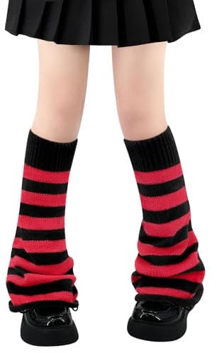 Olreco Beinstulpen Kawaii Beinstulpen Y2K Harajuku Beinstulpen für Mädchen Frauen Gyaru Niedliche Beinstulpen Goth Lolita Zubehör