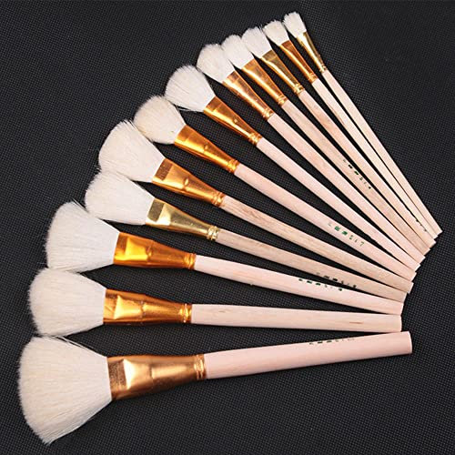 YYlingx 12Pcs Pottery Art Wool Brush Set for Ceramic Glaze/Painting Coloring Watercolor Paint Craft DIY Painting Pen Art Supplies