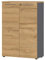 bümö Andratx Aktenschrank abschließbar, Büroschrank Holz 80cm breit in Eiche-Graphit - abschließbarer Schrank mit 3OH Aktenregal für's Büro & Arbeitszimmer, Ordnerschrank mit Schloss