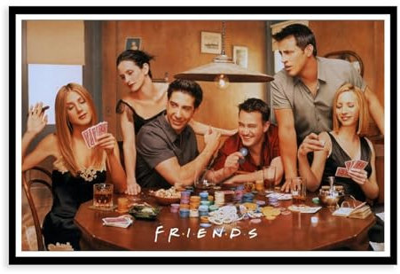 THEGIS Friends TV-Serie Poker Leinwand-Poster, Wandkunst, Dekor, Bild, Gemälde für Wohnzimmer, Schlafzimmer, Dekoration, ungerahmt, 20 x 30 cm