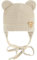 CiuchCiuch Baby-Mütze mit Ohren zum Binden Bär - Wintermütze Mädchen Jungen Baby Kinde- Für Weihnachten - Zur Taufe - 100% Acryl - Futter aus Baumwolle und Elasthan - Beige 36-38 cm