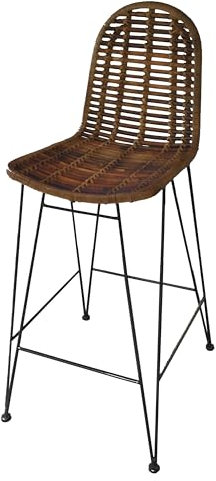 Dynamic24 Barhocker Rattan Barstuhl Tresenhocker Küchenstuhl Küche Tresen Stuhl Hocker