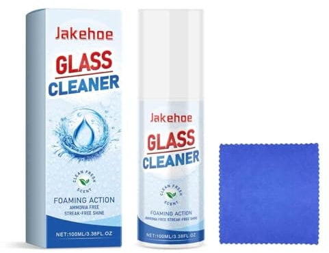 Sprayway, Glass Cleaner 100ml Glass Cleaner Spray – Foaming Glass Cleaner with Window Squeegee – Streak-Free Cleaning and Shine – Ammonia-Free Glass Cleaner