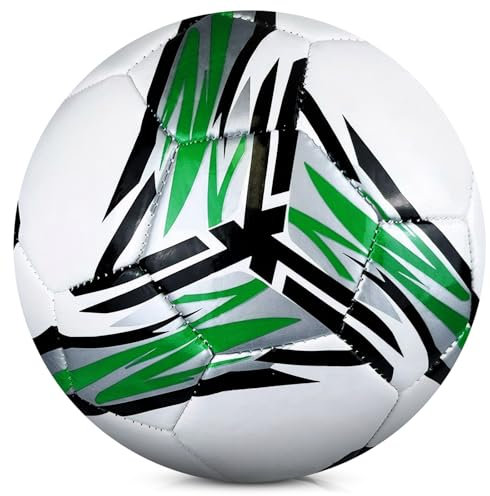 KWJEIULSOQ Fußball, Offizieller Fussball Grösse 4, Kinder fußball, Professioneller Fussball Ball für Kinder und Junioren, Outdoor-Indoor Fußbälle, Fussbal Geschenk zum kindertag (Grün)