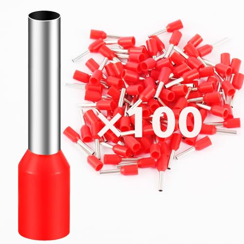 100 puntali da 1 mm² lunghi 8 mm, terminali a crimpare terminali per cavi