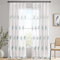 MIULEE Gardinen Vorhänge mit Kräuselband, Vorhang Wohnzimmer Türkis und Weiß Blätter Muster, Schöne Stickerei Gardine 2er Set Modern Schlafzimmer Fenster H 225 X B 140 cm
