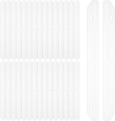 Modixun 32Pcs 3 Hole Punched Magazine Holder, Magazine Organizer for Storage, 3 Ring Binder Insert Strips Magazine File Holder for Collectors, Translucent