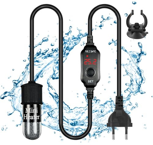 Chauffage D'aquarium, 10W Réchauffeur D'aquarium, 18-34°C Radiateur Submersible, 2L Contrôleur De Température Externe USB Chauffe Eau Aquarium Pour Chauffage D'aquarium De Poissons Et De Tortues