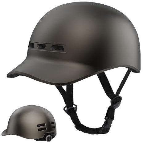 KINGLEAD Fahrradhelm,Urban Commuter Helm,Stylischer Fahrrad Helm Herren und Damen für Radfahren Trekking City Roller Helm Herren Verstellbarer Helm 57-61CM (Titanium, L)