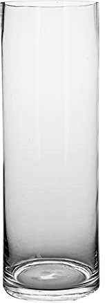 SGeneE Indoor Gardening Clear Glass Vase, Cylindrical Flower Hydroponic Vase Rose Flower Lily Decorative Vase (15 * 50CM)