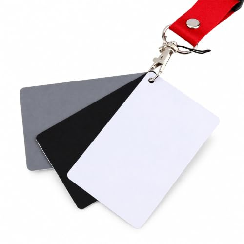 Grey Card White Balance Card 18% Exposure Photography Card Custom Calibration Camera Checker Video, DSLR & Film, Digital Exposure Color Balance Card Set, Gray White Black 8.5x5.4cm