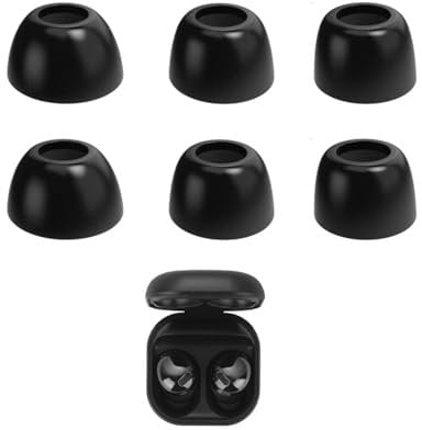 Rhinenet Replacement Memory Foam Ear Tips Compatible with Samsung Galaxy Buds Pro SM-R190 Earbuds Noise Isolation & Soft Comfortable Ear Foam Tips, Fit in The Charging Case 3 Pairs (Black)