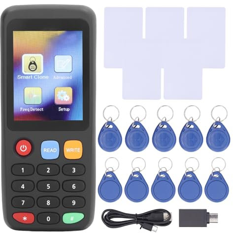 NFC Card Reader Writer, ID Card Reader Writer Copier, Card Reader Writer Duplicator, NFC Smart Card Reader Writer ID Card Copier for Access Control System (5 UID Buckles 5 T5577