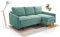 X-Group4th Modulares Sofa Mit Cordstoff – POSO Eckcouch, Ausziehbar, Schlafbereich 145x203cm, Robustes Holzgestell, Elegantes Design, Eckanordnung RECHTS, 220x134x110cm, TÜRKIS