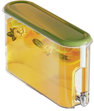 Distributore Di Acqua Frigo - Dispenser Di Bevande Trasparente 4L Con Rubinetto | Contenitore D'acqua Per Infusore Di Frutta Per Frigorifero, Grande Supporto Per Bevande Fredde Per Casa, Ufficio Ed Ev