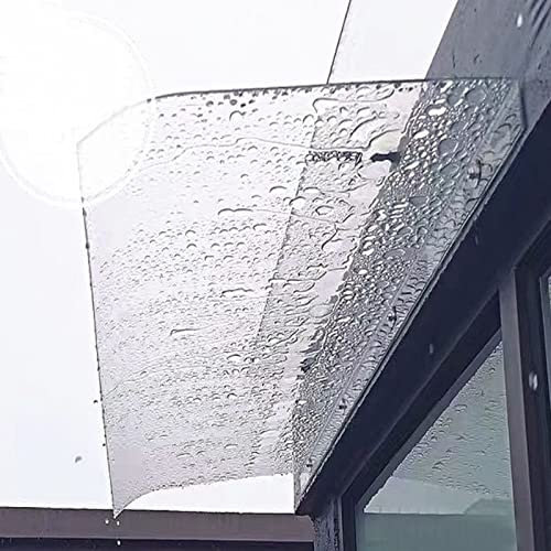 Unsichtbares Türvordach, 50,8 x 50,8 cm, transparenter Polycarbonat-Dachschutz, leiser Eingangsschutz für Briefkästen, Klimaanlagen, Fahrräder, langlebige Outdoor-Markise
